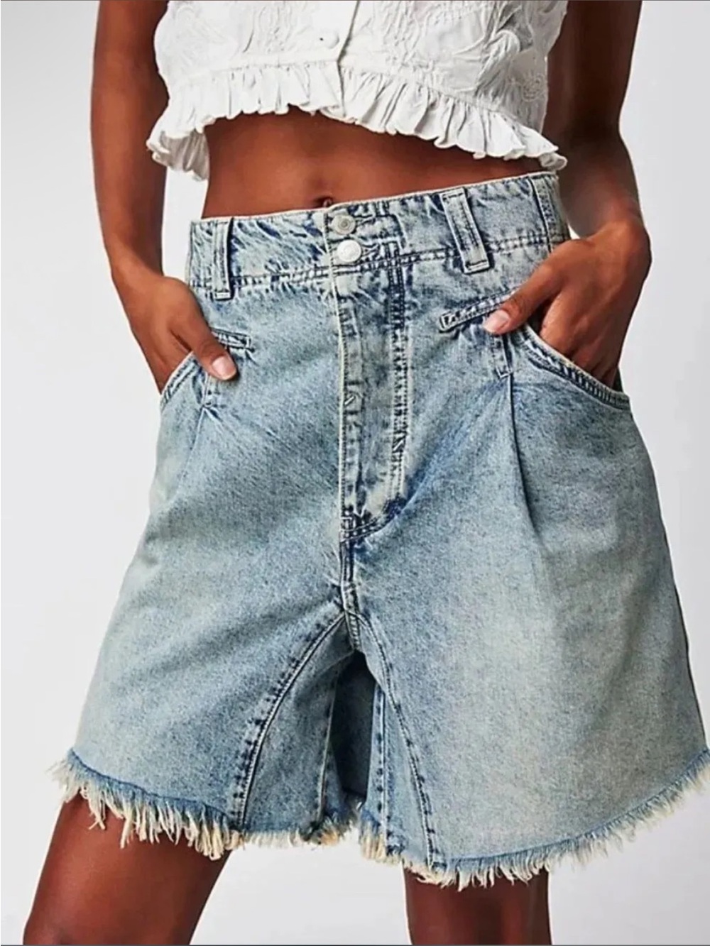NWT- We the Free/ Free People - Nelson Harem Denim Shorts - Small